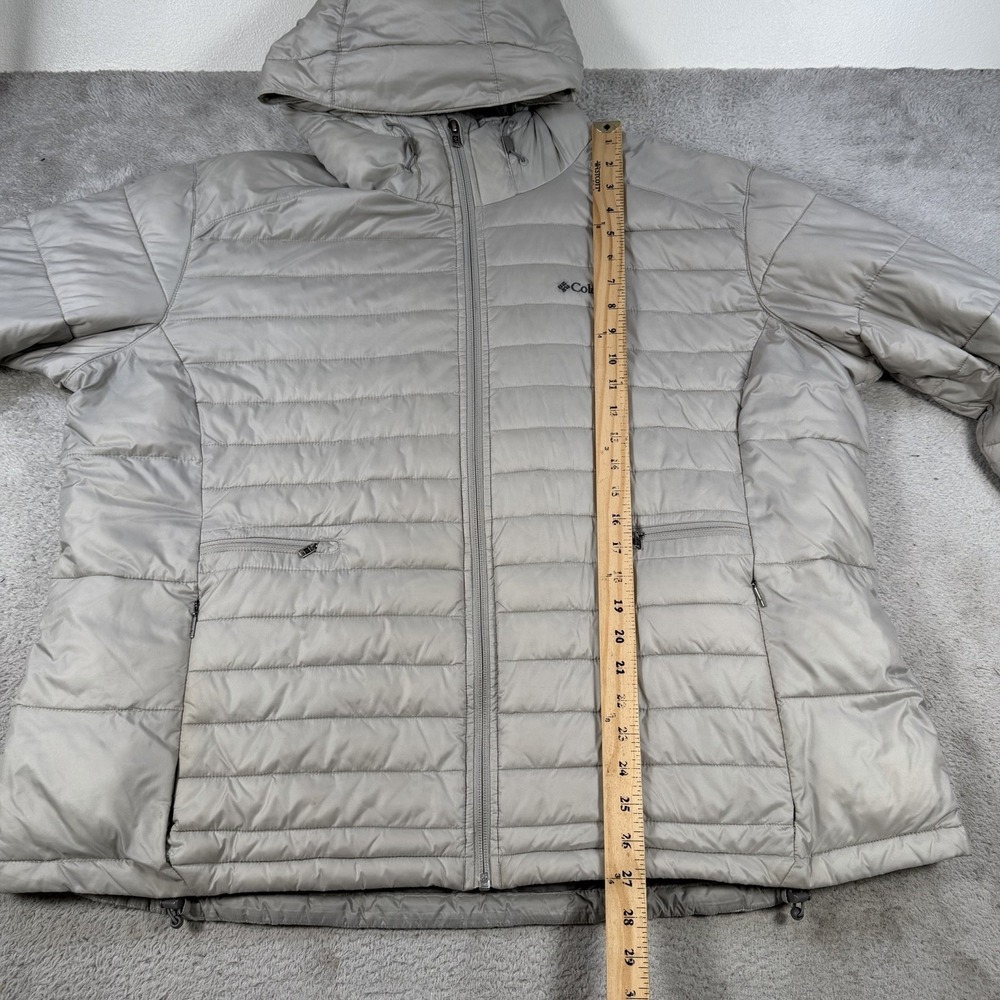 Columbia Jacket Mens 3XL Grey Puffer Full Zip Insulated Hooded Zip Omni Shield - Picture 5 of 10